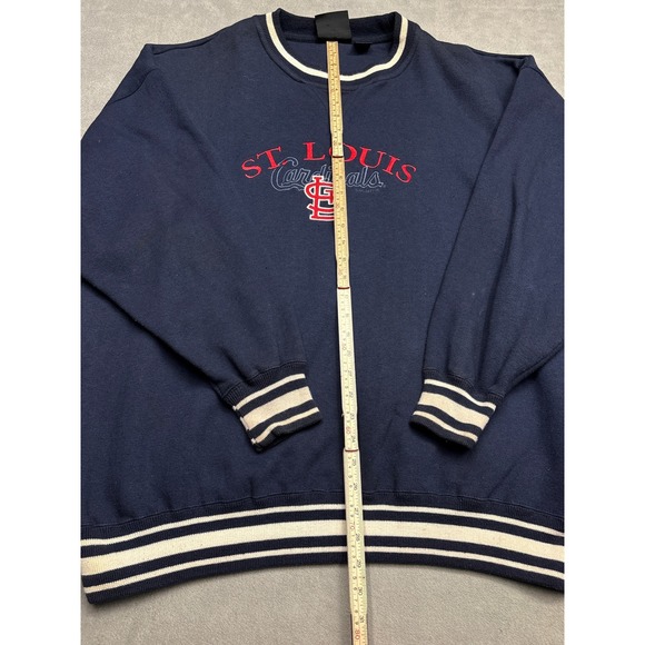 Vintage St Louis Cardinals Embroidered Sweatshirt Mens XL Navy Baseball Crewneck - Picture 2 of 8